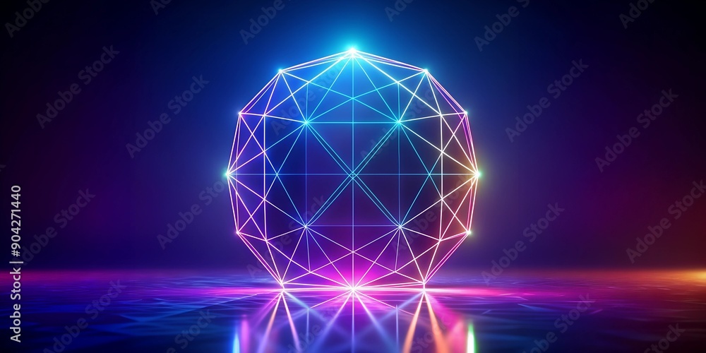 Poster hologram minimalist fream elements and geometry fream ai-created content