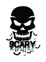 Halloween Typography, vintage, haunted and creepy design