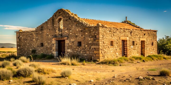 Lonely medieval building in Argentina Campanopolis  La Matanza Generative By AI