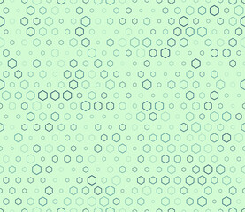 Hexagonal pattern background. Multicolored geometric elements of varied sizes. Hexagon stacked mosaic background. Seamless vector illustration.