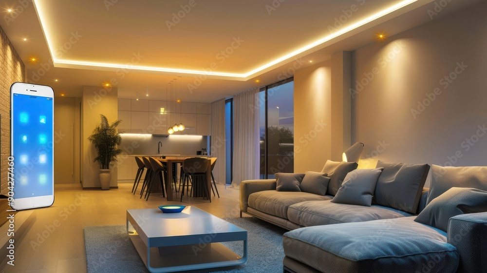 Poster automated home lighting system controlled by a smartphone app