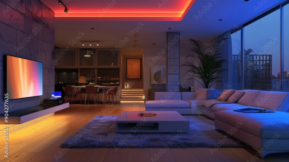 Poster automated home lighting system controlled by a smartphone app