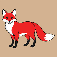 Red fox Vector Isolated on white background vector illustration. Stock vector. Red fox cartoon vector illustration. Wild Animals Icon. Funny red fox collection. Red Fox Color Icon For Book.