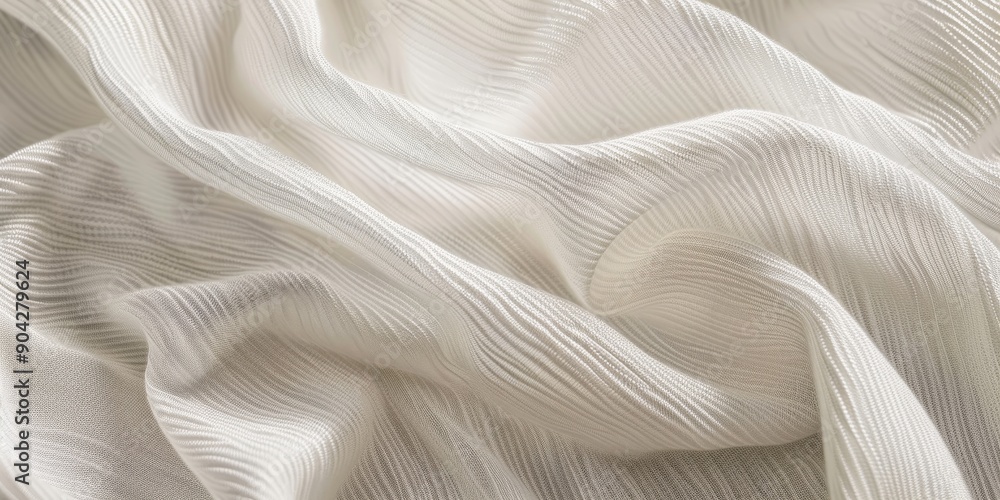 Poster soft cotton fabric texture with subtle weave patterns and gentle folds, ideal for apparel and textil