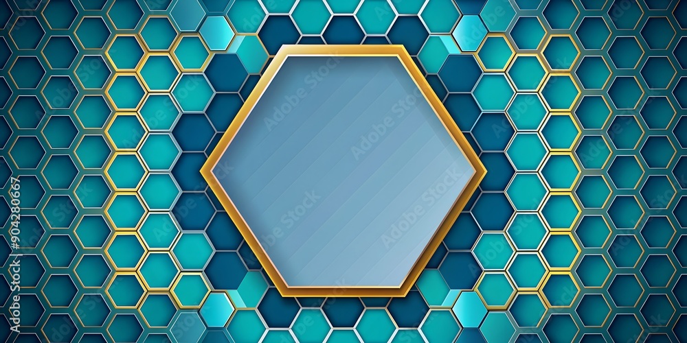 Poster hexagonal wallpaper with abstract background vector ai-generated content
