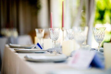 table set for a wedding reception