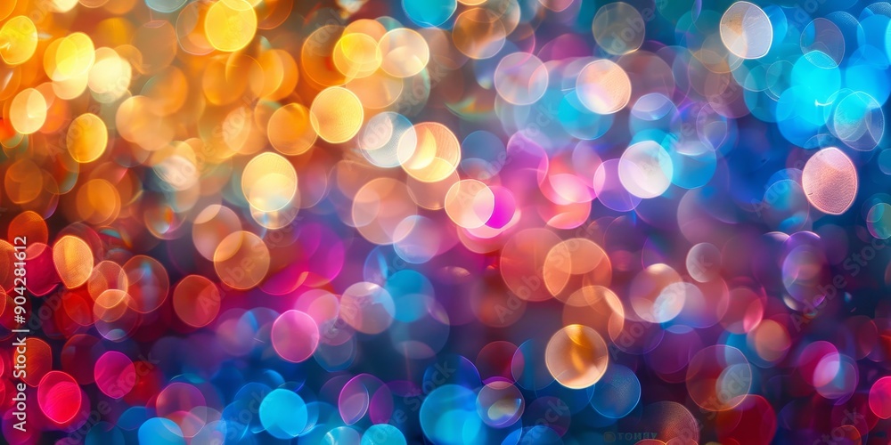 Aufkleber abstract blurred bokeh lights texture in various colors, adding a dreamy and festive atmosphere