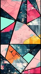 Abstract art with geometric shapes and vibrant colors.