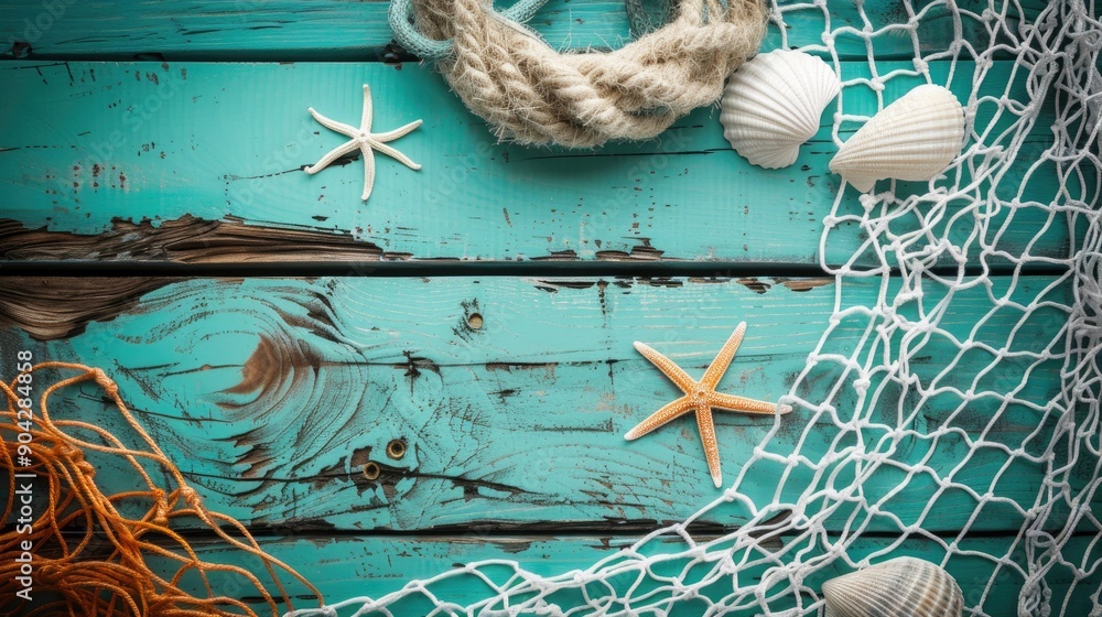 Canvas Prints nets and rope on the sea