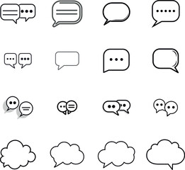 Simple Chat Bubble Icon Set for Communication and Messaging Apps