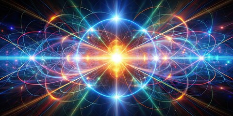 Complex light patterns in quantum physics experiment, quantum physics, experiment, complex light, abstract