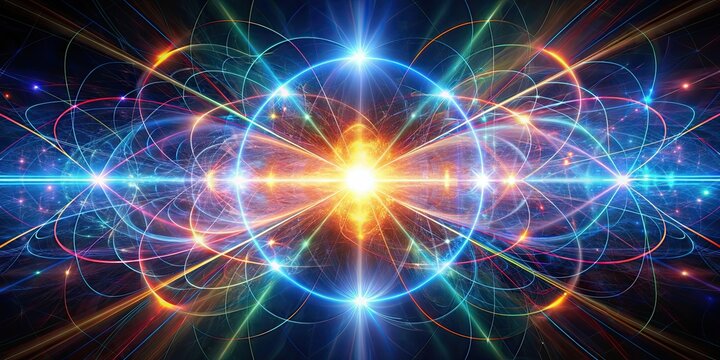 Complex light patterns in quantum physics experiment, quantum physics, experiment, complex light, abstract