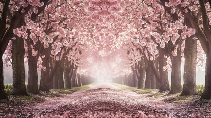Naklejka premium Pink Blossom Pathway
