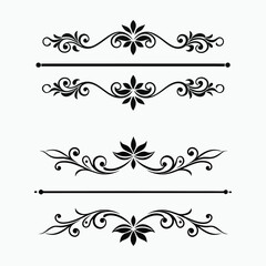 Simple black divider design isolated vector illustration.