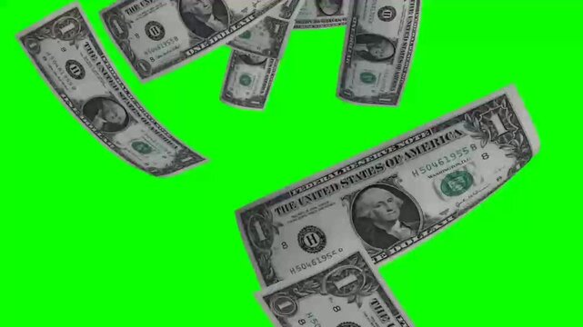 Doller Rain on green screen - free green screen - free use