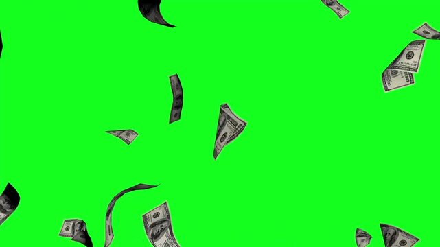 Green screen money raining