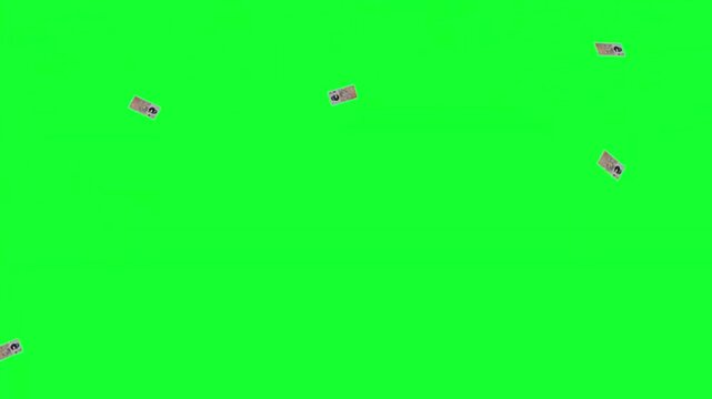 Money Rain Explosion Pound Note Green Screen _ Free Stock Footage