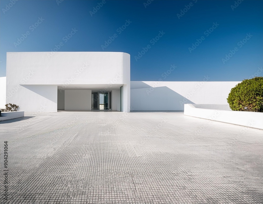 Poster white minimal architecture building background empty wide space for mock up