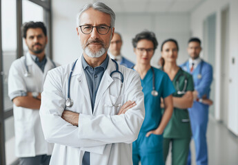 Team of Smiling Medical Professionals with Clipboards