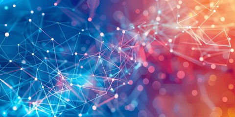 Obraz premium Abstract background with interconnected lines and dots symbolizing solutions