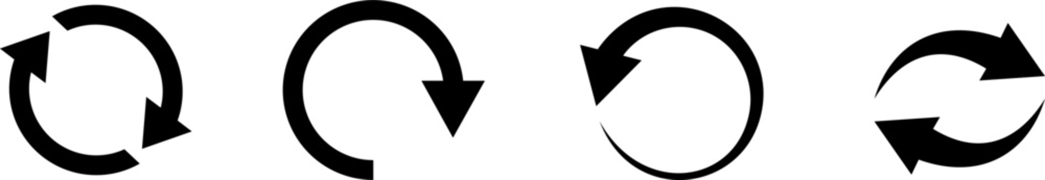 Refresh icon set. Reload icon, Update icon, convert icon set. White background. Vector illustration.