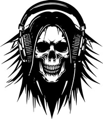 skull and headphones
