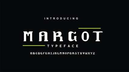 Margot Abstract scifi modern alphabet fonts. Science fiction typography sport, technology, fashion, digital, future creative logo font. vector illustration