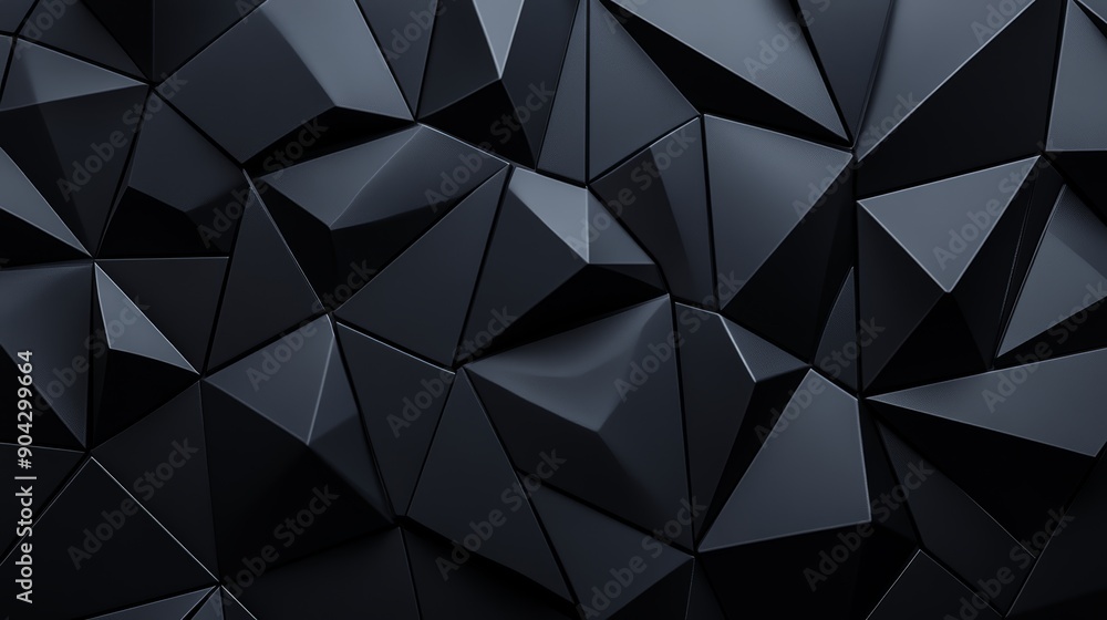 Aufkleber foreboding geometric patterns in dark hues, with polygonal shapes creating a sense of depth and myst