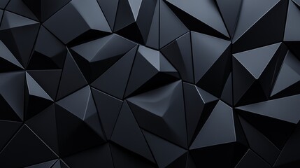 Fototapeta premium Foreboding geometric patterns in dark hues, with polygonal shapes creating a sense of depth and mystery, accented by subtle highlights, high-resolution photo