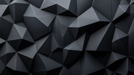 Fototapeta premium Dark-themed polygonal abstract background, featuring intricate geometric shapes with foreboding color gradients and shadows, high-resolution photo