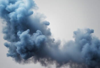 A blue smoke explosion border isolated on transparent background