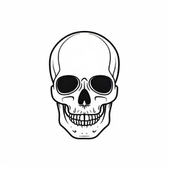 Fototapeta premium Modern evil skull. Jolly Roger logo template. Death T-shirt design. Pirate insignia concept. Poison icon illustration.