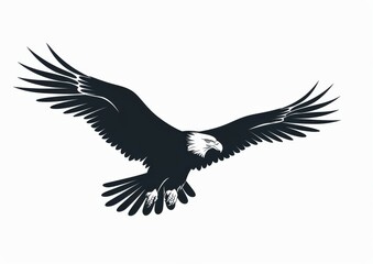Obraz premium Drawing of an eagle in black and white on a modern background