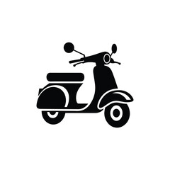 Stylish Retro Scooter Vector Silhouette
