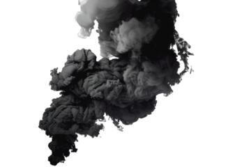 black smoke on a transparent background