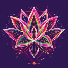 Multicultural symbol representing the Anahata chakra in yoga. Line drawing isolated on textured background. Tattoo design in EPS10.