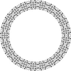 Round frame with abstract shapes pattern. Vector illustration isolated on white background.