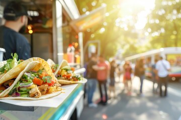 Delicious Tacos at a Food Truck