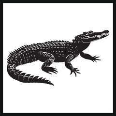 Naklejka premium Animal crocodile silhouette clipart 