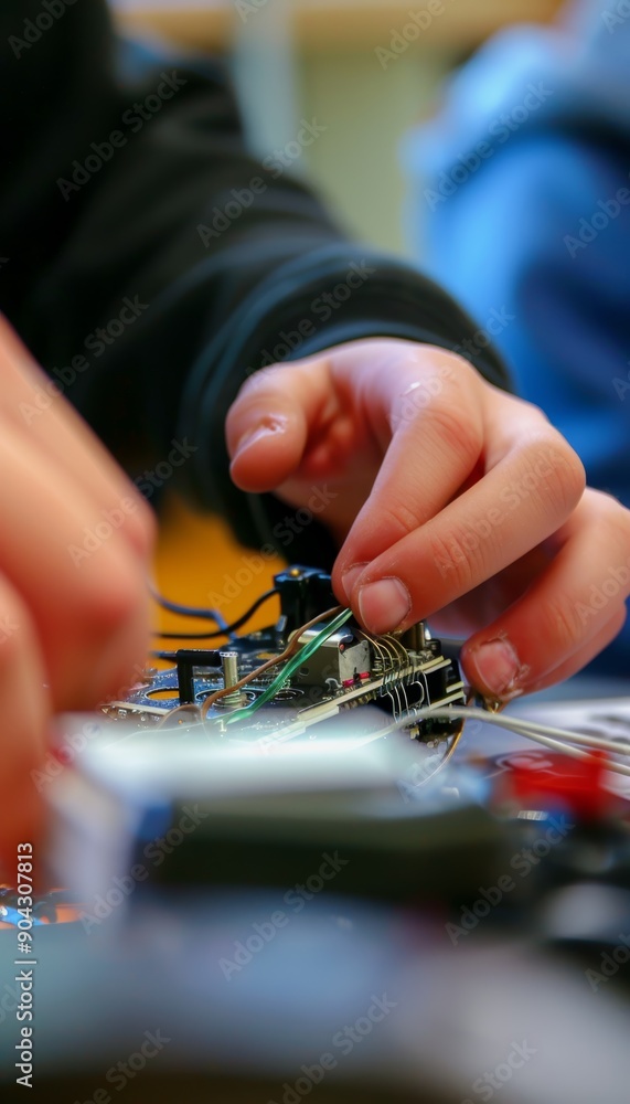 Aufkleber assistive technology device in use by a student with special needs for enhanced learning