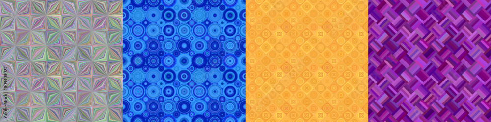 Poster seamless color geometric pattern set