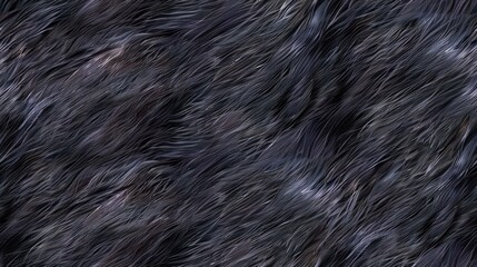 Abstract Black Fur Texture.