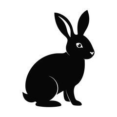 Fototapeta premium Silhouette of rabbit isolated on white background
