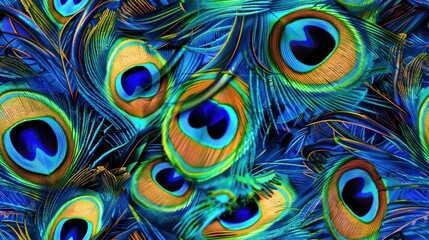 Obraz premium Peacock Feather Abstract Background.