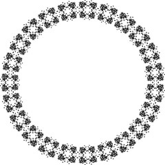 Round frame with abstract shapes pattern. Vector illustration isolated on white background.
