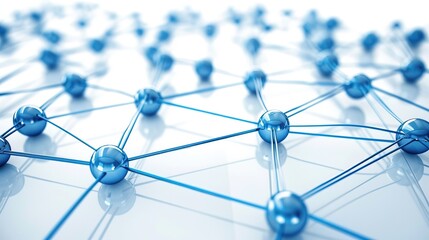 Information Flow Illustration with Blue Nodes on a White Background
