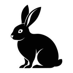 Fototapeta premium Silhouette of rabbit isolated on white background