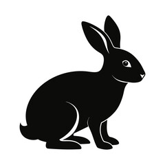 Fototapeta premium Silhouette of rabbit isolated on white background