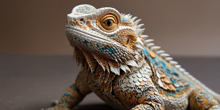 Bearded Dragon Lizard with Intricate Scales.