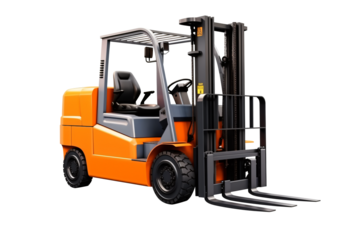 Forklift truck isolated. automated warehouse industry transparent electric load car for stock shipment various color.
